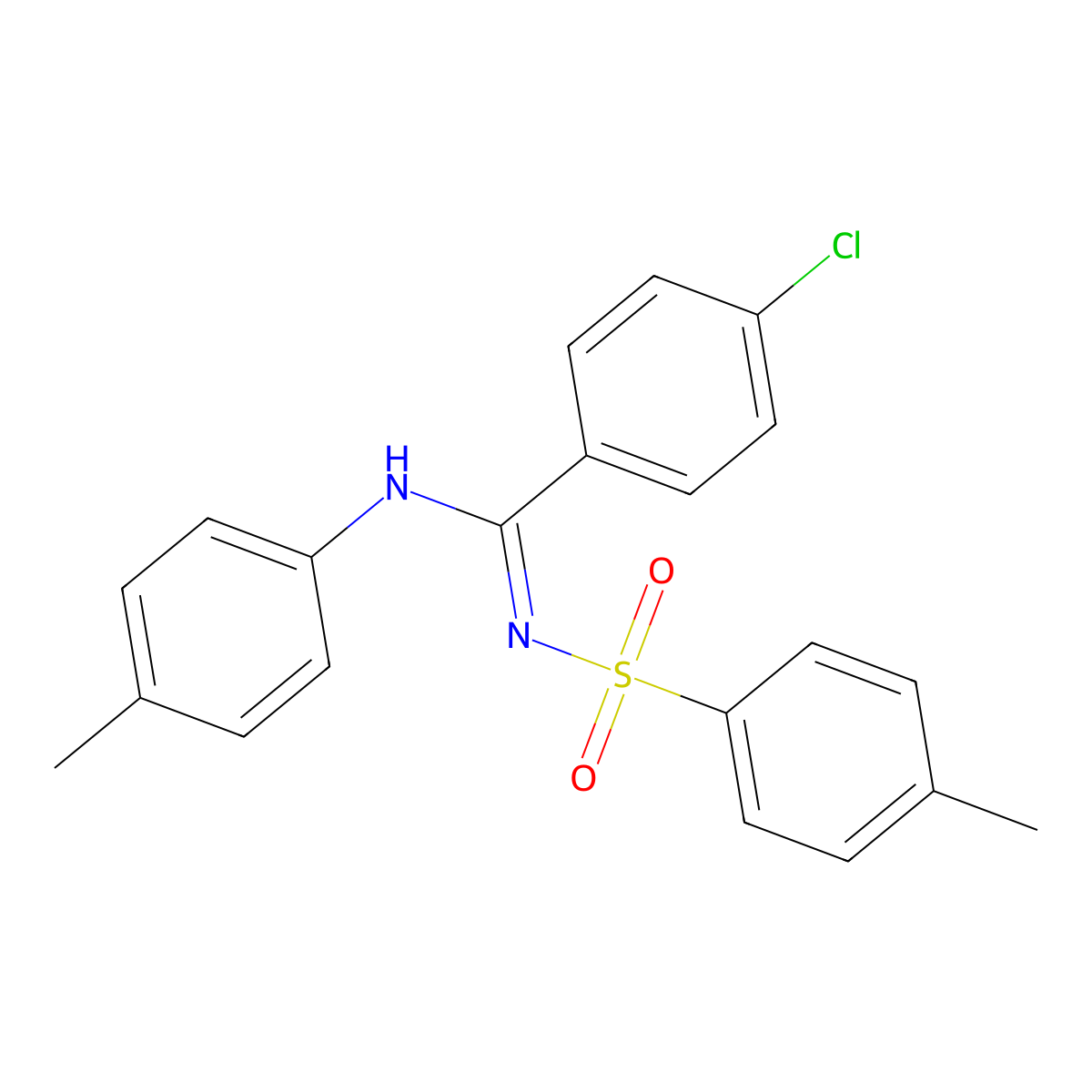 4-chloro-N-(p-tolyl)-N'-tosylbenzimidamide molecular structure, CAS 328014-85-3