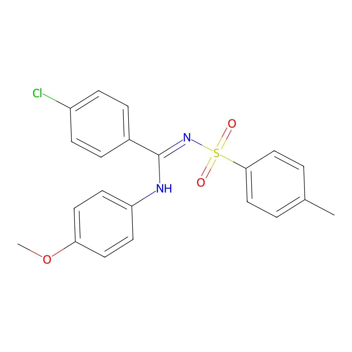 4-chloro-N-(4-methoxyphenyl)-N'-tosylbenzimidamide molecular structure, CAS 328014-88-6