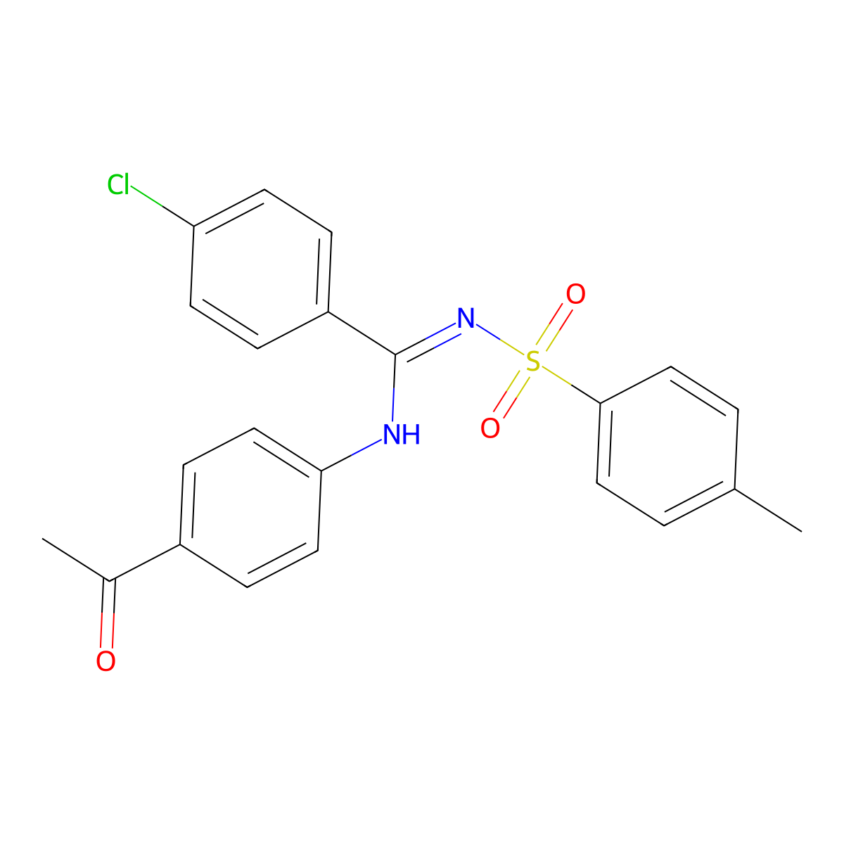 N-(4-acetylphenyl)-4-chloro-N'-tosylbenzimidamide molecular structure, CAS 328014-93-3