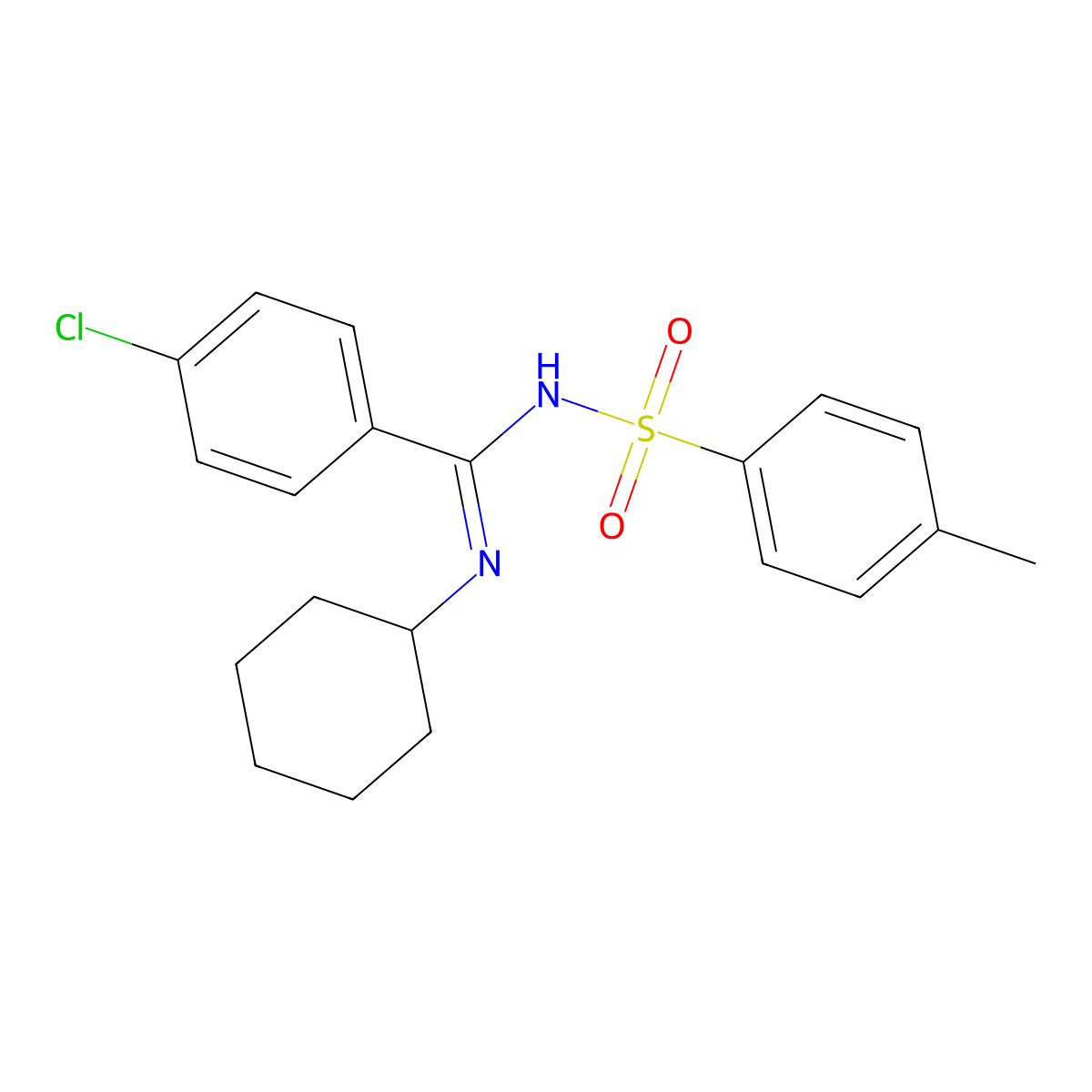 4-chloro-N-cyclohexyl-N'-tosylbenzimidamide molecular structure, CAS 328014-95-5