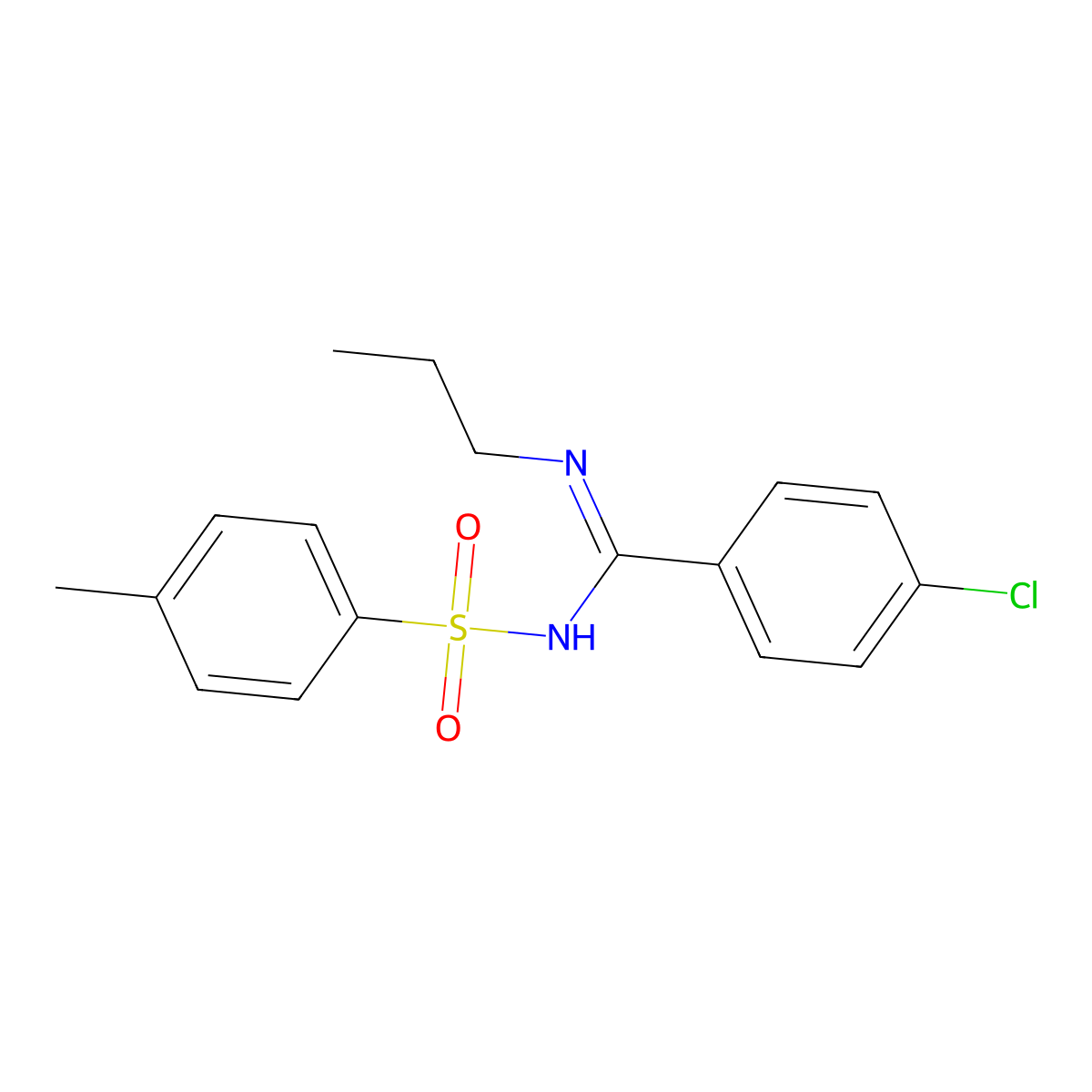 4-chloro-N-propyl-N'-tosylbenzimidamide molecular structure, CAS 328014-97-7