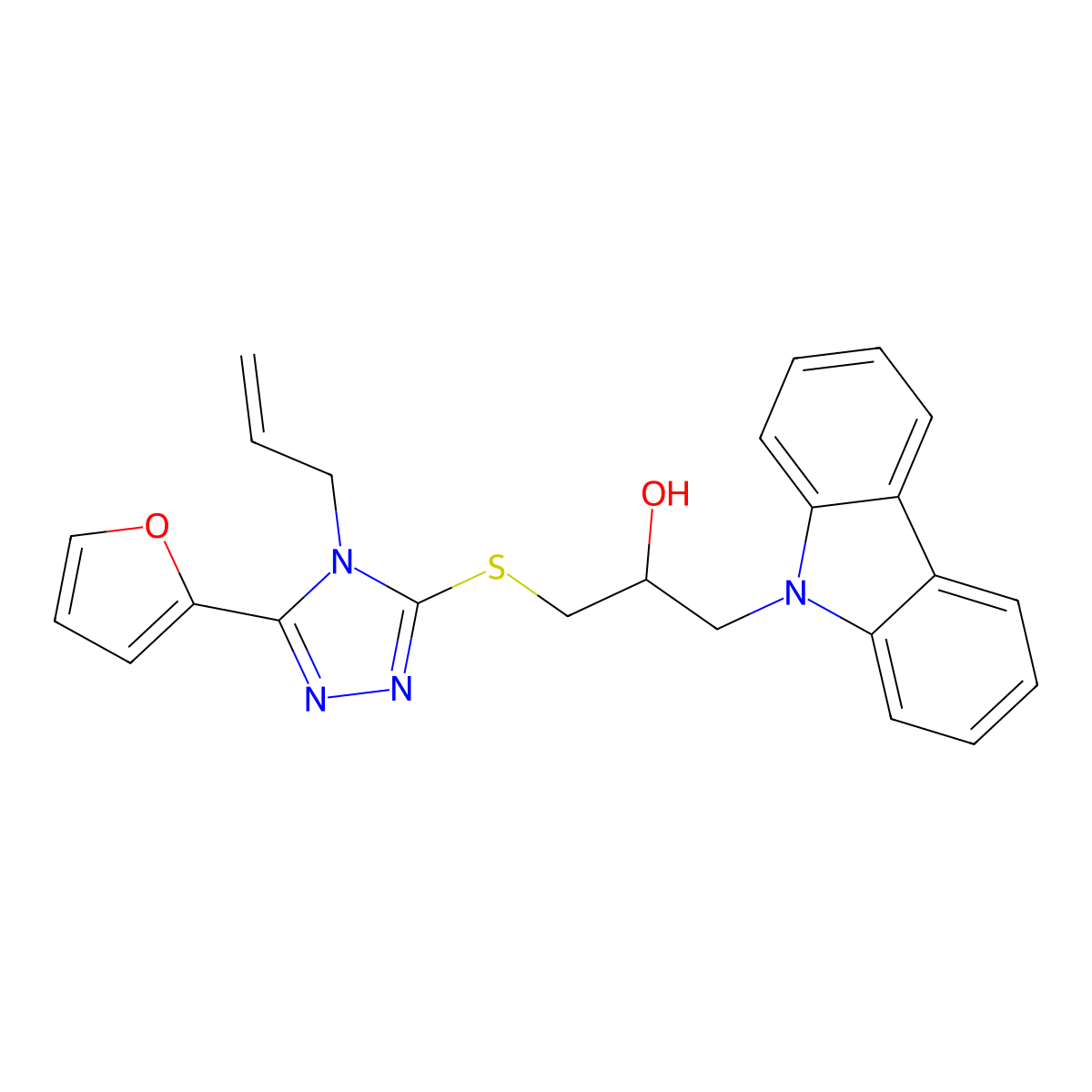 1-(4-Allyl-5-furan-2-yl-4H-[1,2,4]triazol-3-ylsulfanyl)-3-carbazol-9-yl-propan-2-ol molecular structure, CAS 328015-29-8