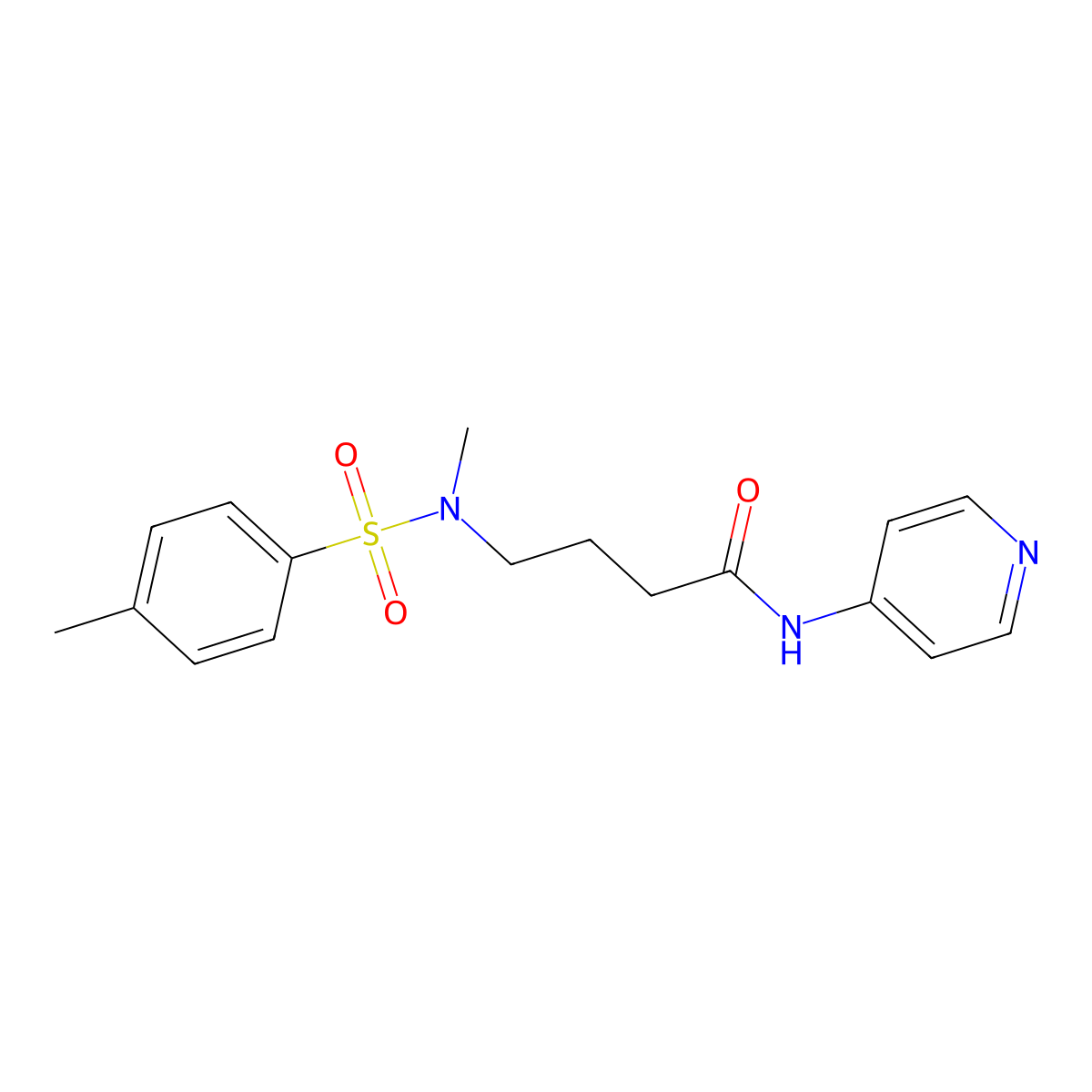4-[methyl-(4-methylphenyl)sulfonylamino]-N-pyridin-4-ylbutanamide molecular structure, CAS 328015-33-4