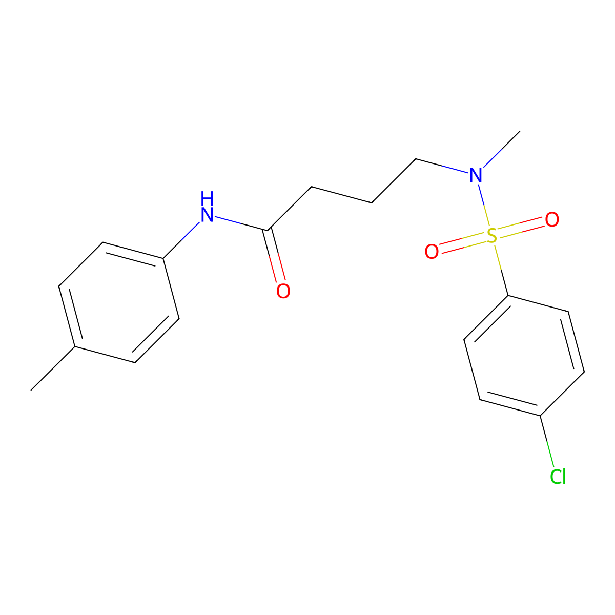 4-(N-Methyl4-chlorobenzenesulfonamido)-N-(4-methylphenyl)butanamide molecular structure, CAS 328015-47-0