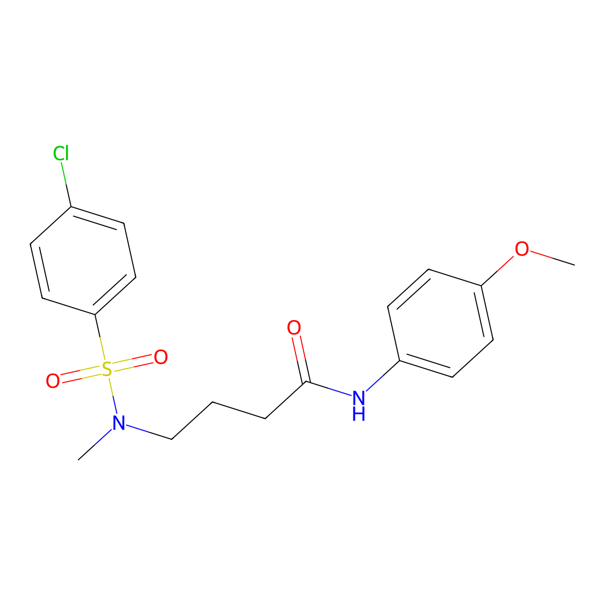 4-[(4-chlorophenyl)sulfonyl-methylamino]-N-(4-methoxyphenyl)butanamide molecular structure, CAS 328015-49-2