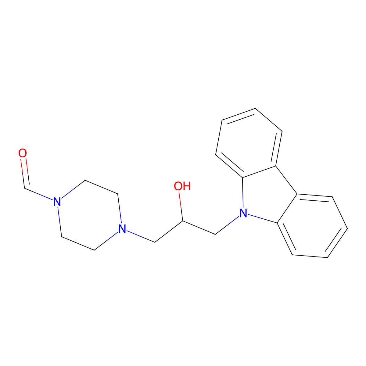 4-(3-Carbazol-9-yl-2-hydroxypropyl)piperazine-1-carbaldehyde molecular structure, CAS 328015-76-5