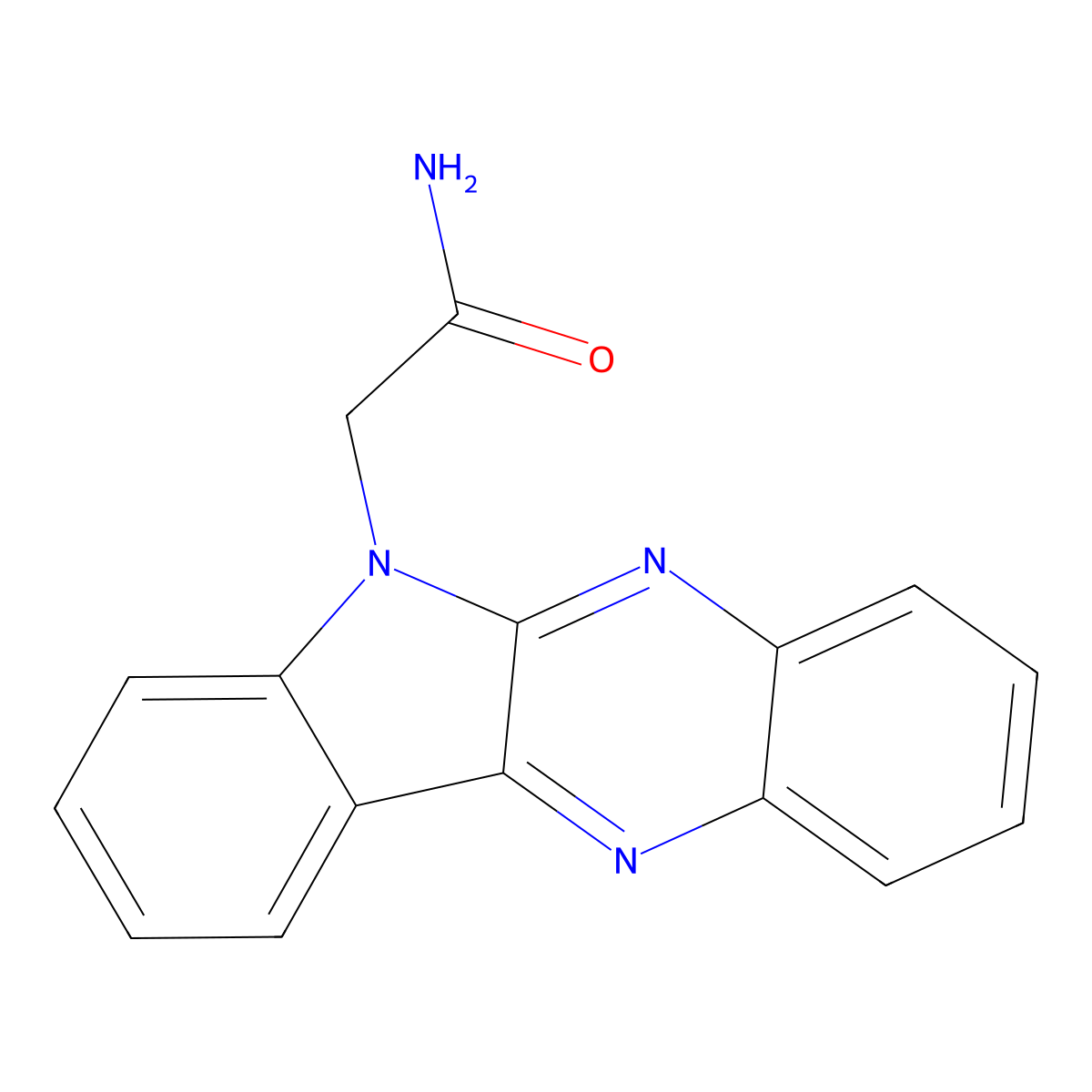 2-Indolo[3,2-b]quinoxalin-6-ylacetamide molecular structure, CAS 328015-93-6