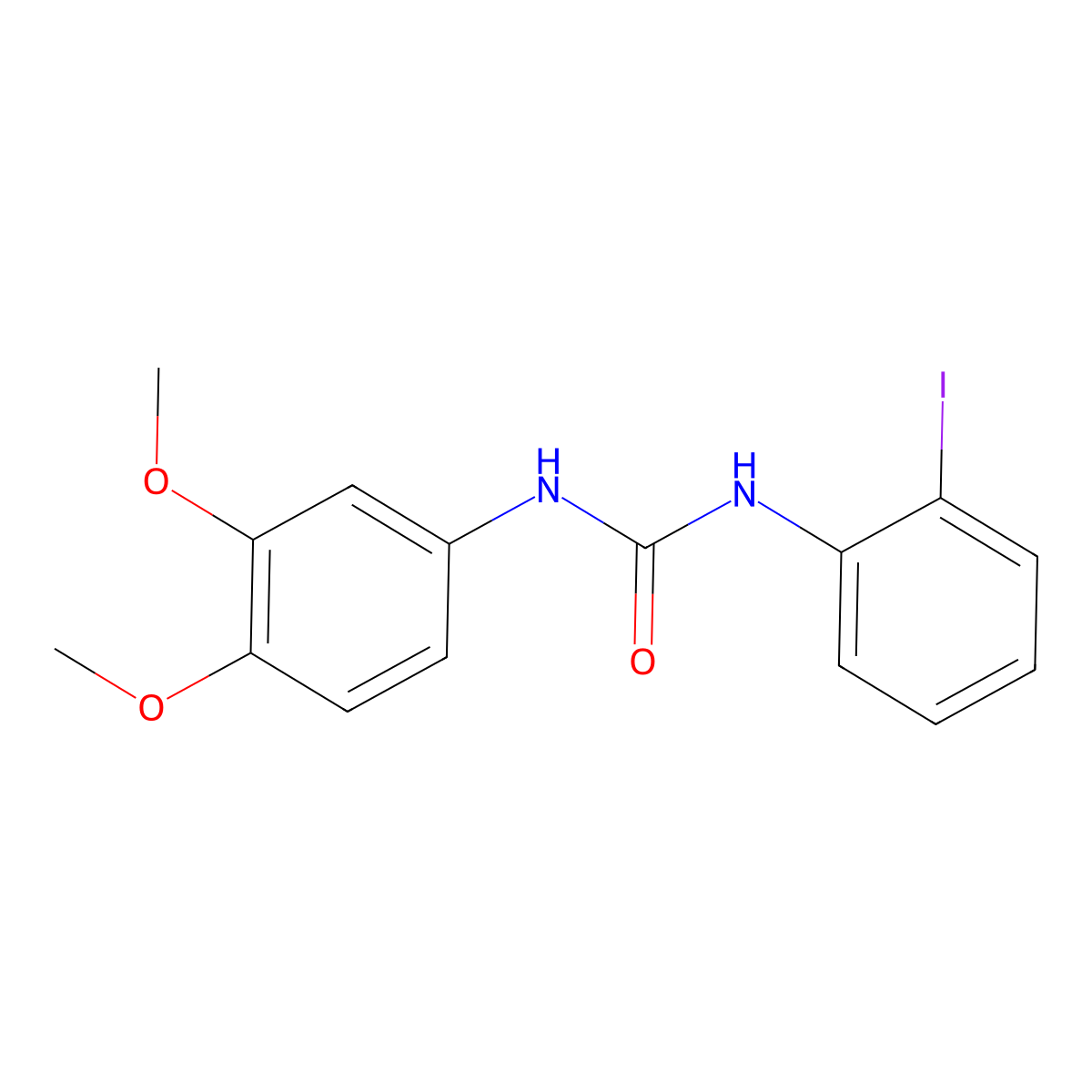 1-(3,4-Dimethoxyphenyl)-3-(2-iodophenyl)urea molecular structure, CAS 328015-94-7