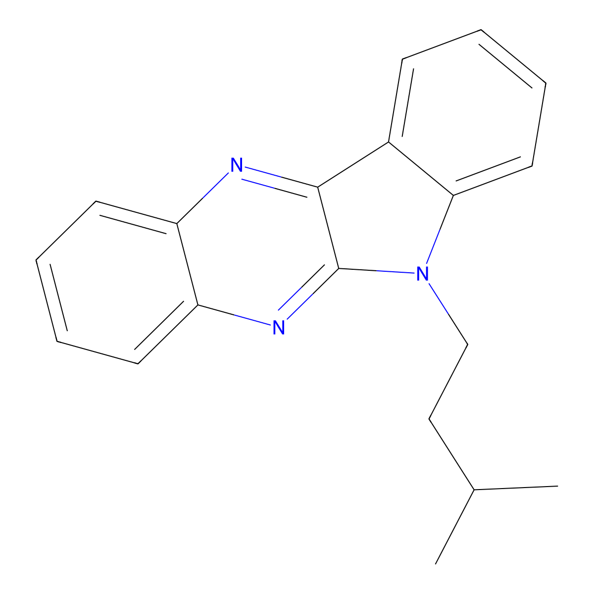 6-(3-Methylbutyl)indolo[3,2-b]quinoxaline molecular structure, CAS 328015-95-8