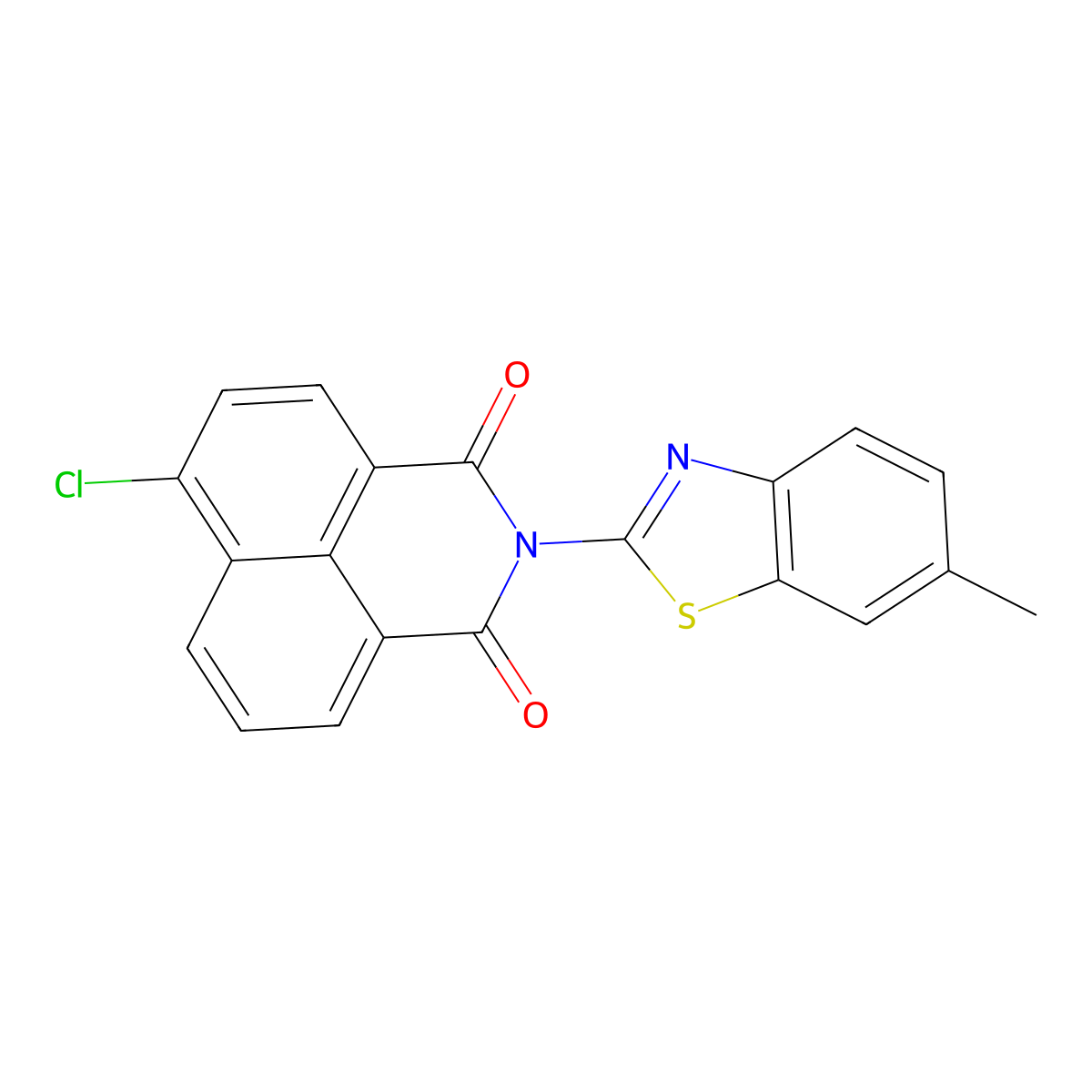 6-Chloro-2-(6-methyl-1,3-benzothiazol-2-yl)benzo[de]isoquinoline-1,3-dione molecular structure, CAS 328016-17-7