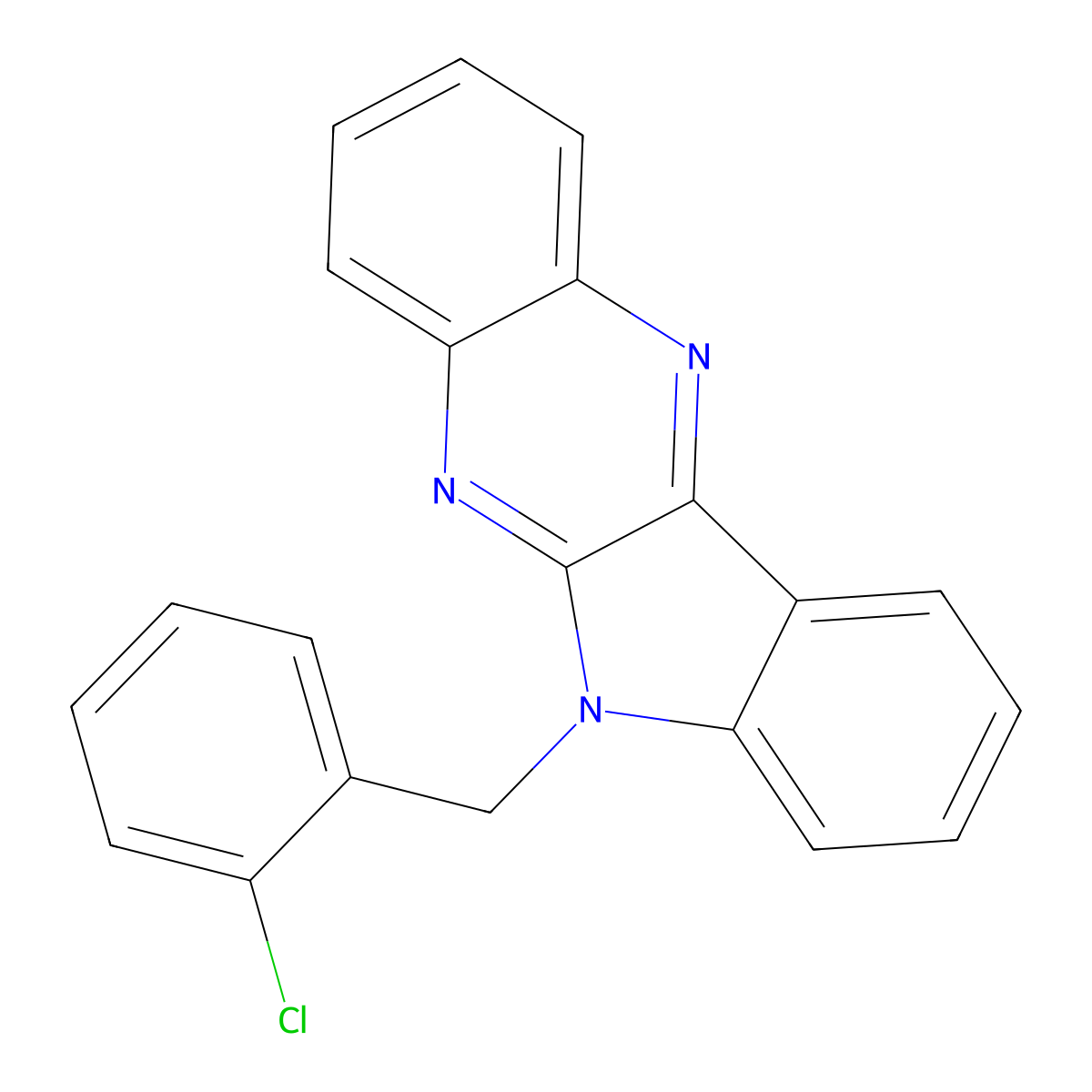 6-(2-chlorobenzyl)-6H-indolo[2,3-b]quinoxaline molecular structure, CAS 328016-21-3