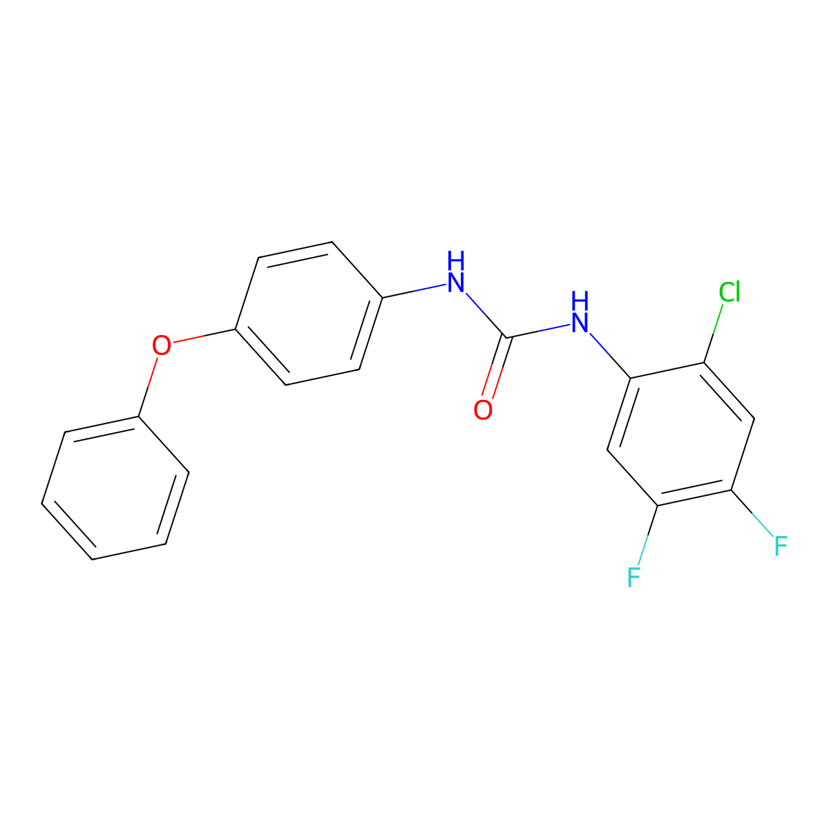 1-(2-Chloro-4,5-difluorophenyl)-3-(4-phenoxyphenyl)urea molecular structure, CAS 328016-33-7