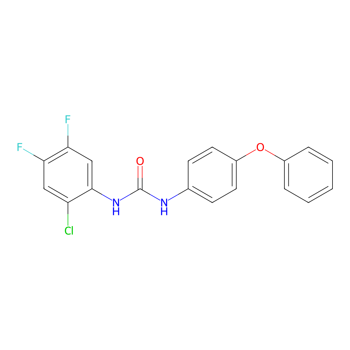 1-(2-Chloro-4,5-difluorophenyl)-3-(4-phenoxyphenyl)urea molecular structure, CAS 328016-33-7