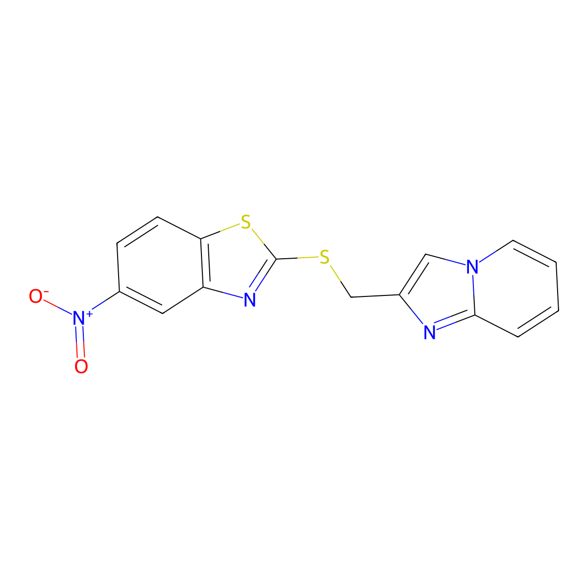 2-[({Imidazo[1,2-a]pyridin-2-yl}methyl)sulfanyl]-5-nitro-1,3-benzothiazole molecular structure, CAS 328016-64-4