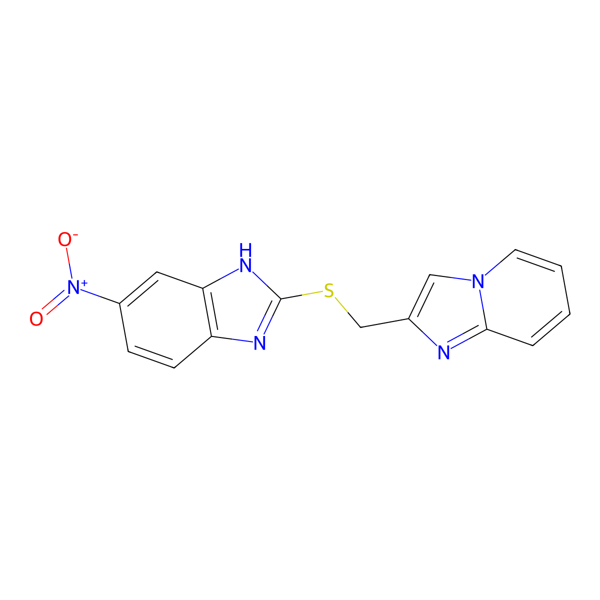 2-(2-imidazo[1,2-a]pyridinylmethylthio)-6-nitro-1H-benzimidazole molecular structure, CAS 328016-66-6
