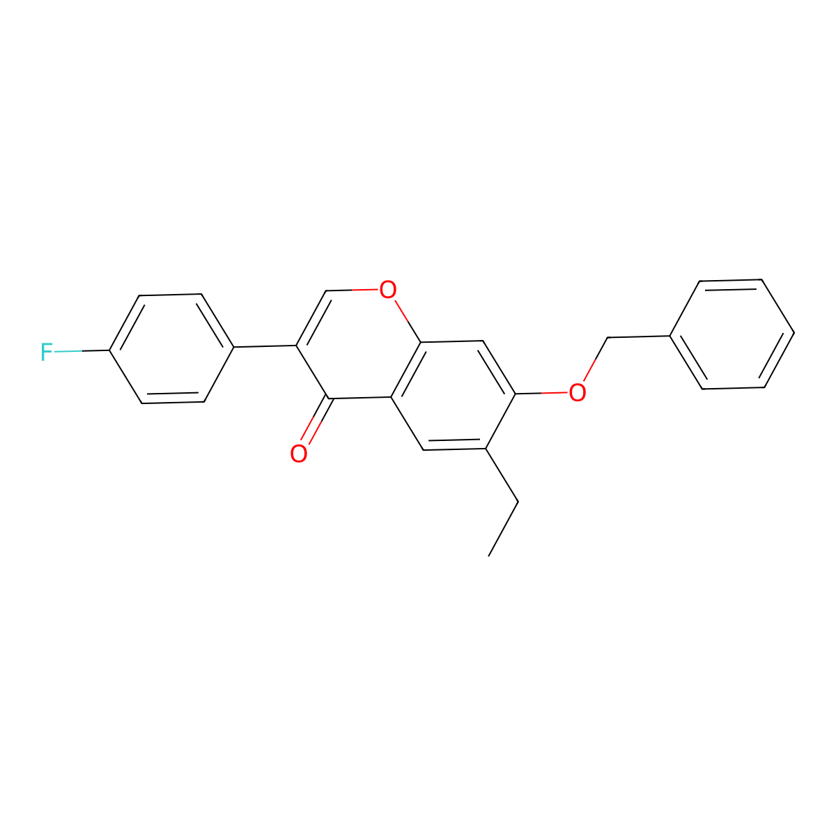 7-(benzyloxy)-6-ethyl-3-(4-fluorophenyl)-4H-chromen-4-one molecular structure, CAS 328018-90-2