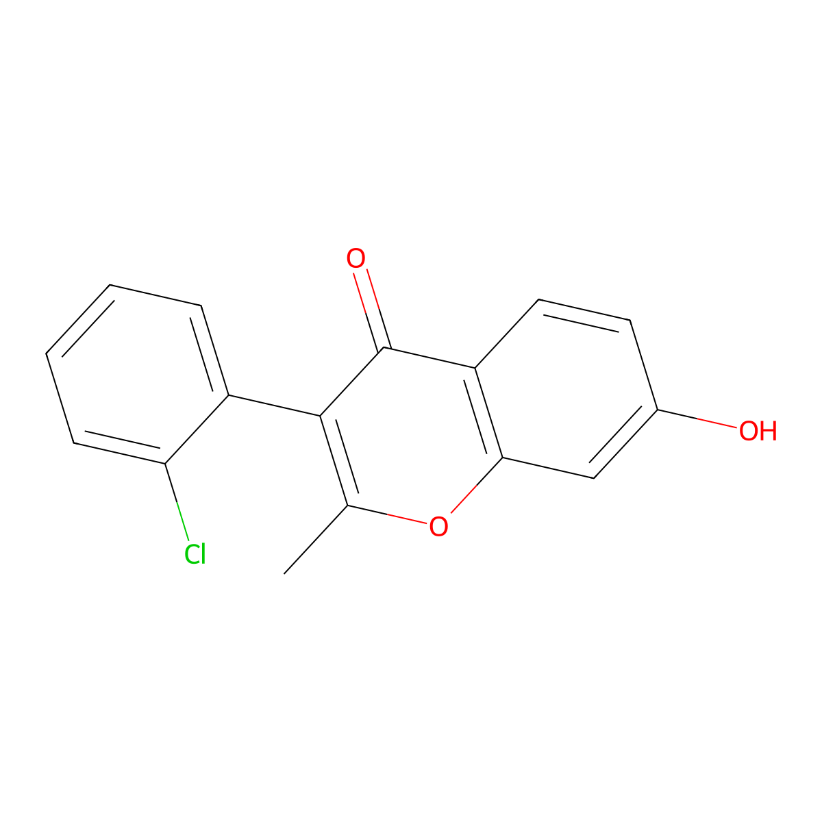 3-(2-chlorophenyl)-7-hydroxy-2-methyl-4H-chromen-4-one molecular structure, CAS 328019-68-7