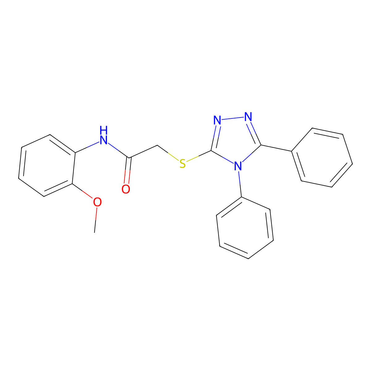 2-[(4,5-diphenyl-4H-1,2,4-triazol-3-yl)sulfanyl]-N-(2-methoxyphenyl)acetamide molecular structure, CAS 328020-22-0