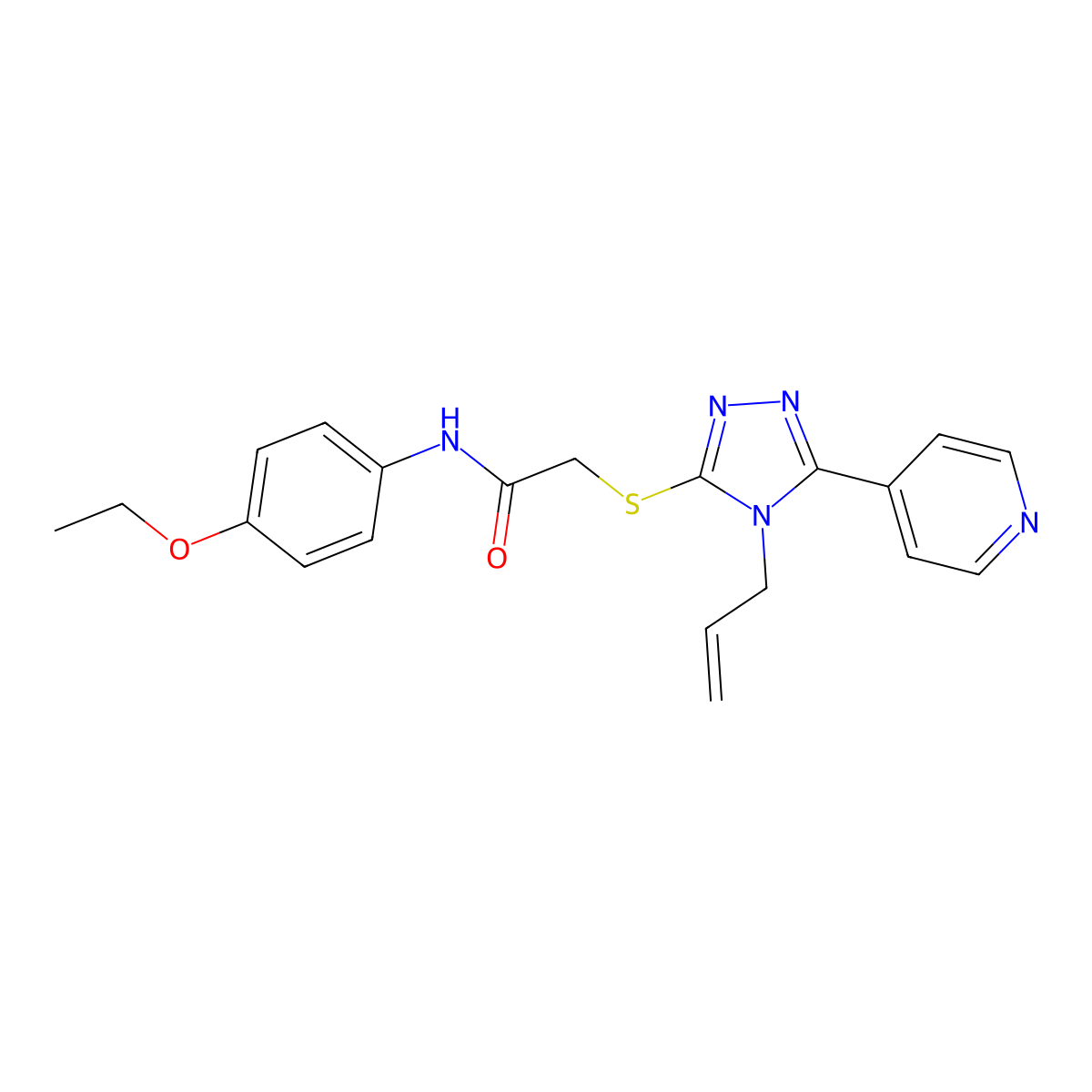 N-(4-ethoxyphenyl)-2-{[4-(prop-2-en-1-yl)-5-(pyridin-4-yl)-4H-1,2,4-triazol-3-yl]sulfanyl}acetamide molecular structure, CAS 328020-64-0