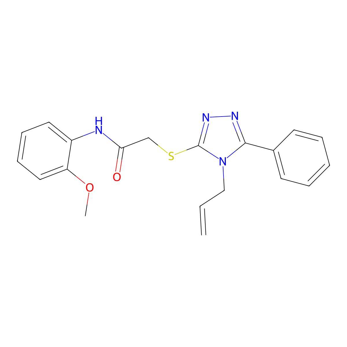 N-(2-methoxyphenyl)-2-{[5-phenyl-4-(prop-2-en-1-yl)-4H-1,2,4-triazol-3-yl]sulfanyl}acetamide molecular structure, CAS 328020-65-1