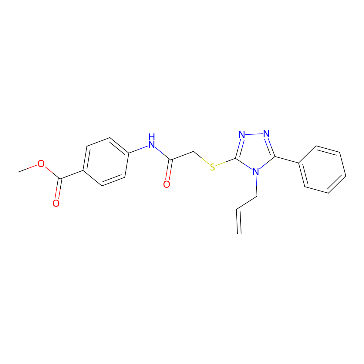 methyl 4-({[(4-allyl-5-phenyl-4H-1,2,4-triazol-3-yl)sulfanyl]acetyl}amino)benzoate molecular structure, CAS 328020-67-3