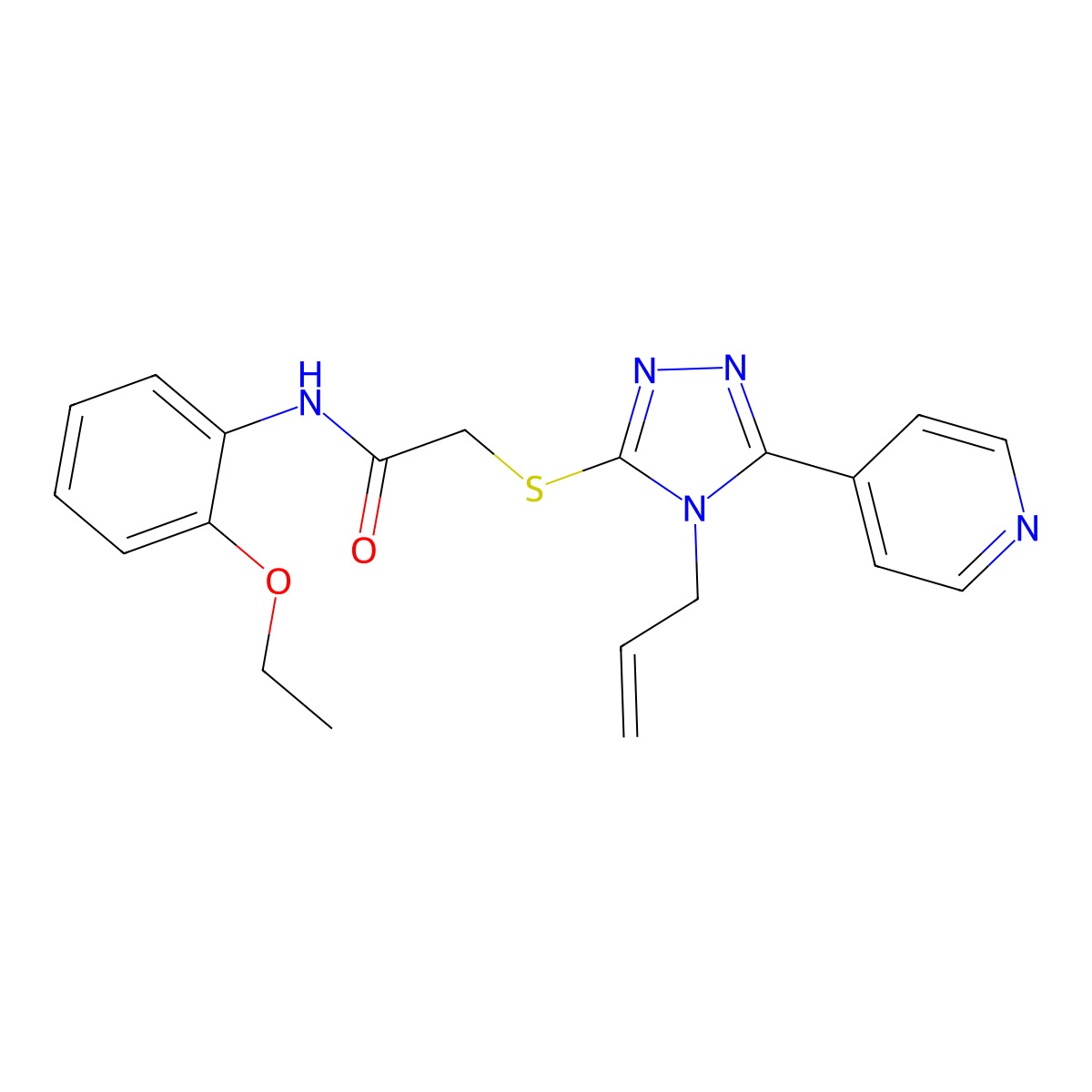 N-(2-ethoxyphenyl)-2-{[4-(prop-2-en-1-yl)-5-(pyridin-4-yl)-4H-1,2,4-triazol-3-yl]sulfanyl}acetamide molecular structure, CAS 328020-70-8