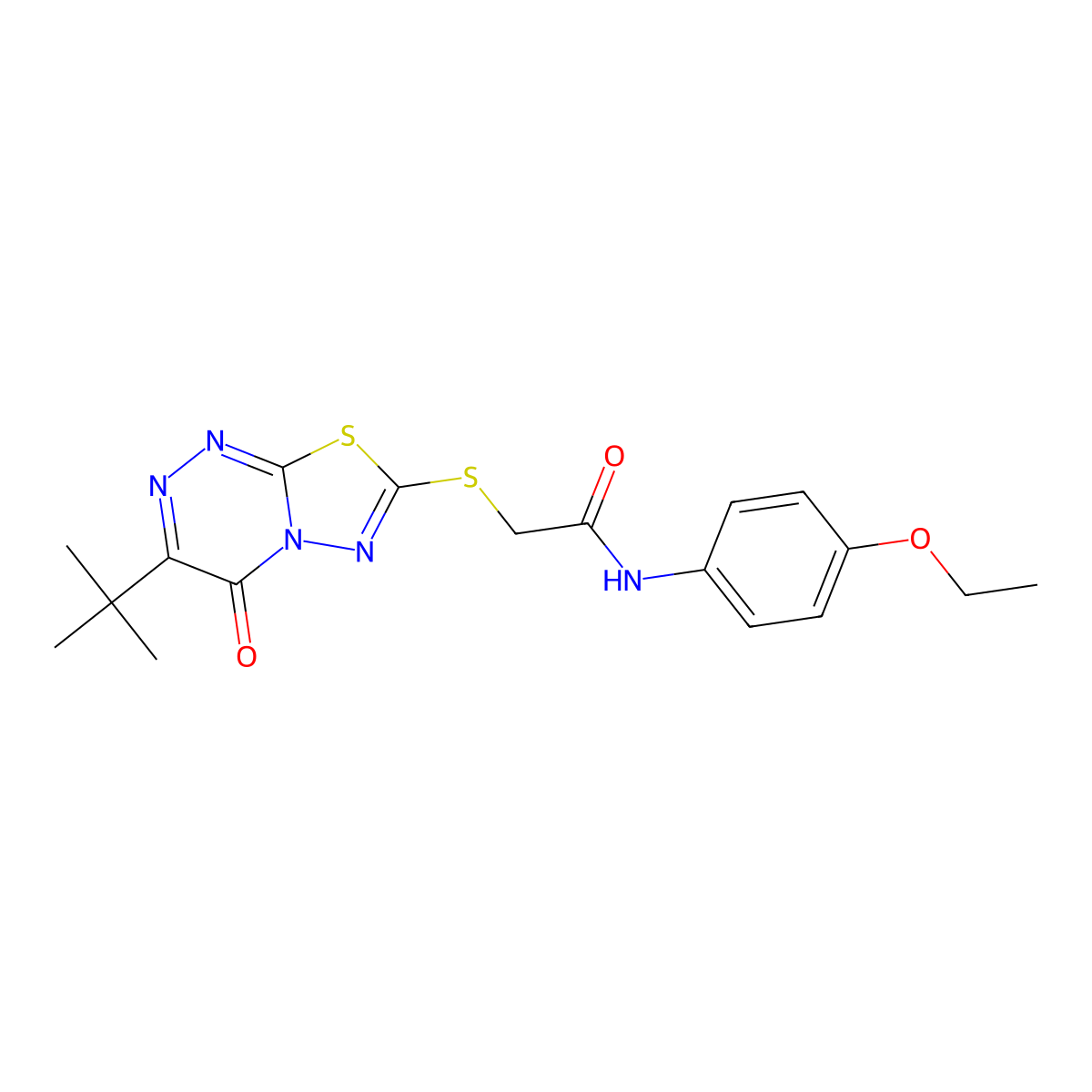 2-[(3-tert-butyl-4-oxo-4H-[1,3,4]thiadiazolo[2,3-c][1,2,4]triazin-7-yl)sulfanyl]-N-(4-ethoxyphenyl)acetamide molecular structure, CAS 328020-97-9