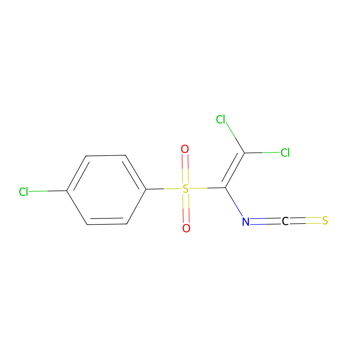 1-Chloro-4-((2,2-dichloro-1-isothiocyanatovinyl)sulfonyl)benzene molecular structure, CAS 328021-28-9