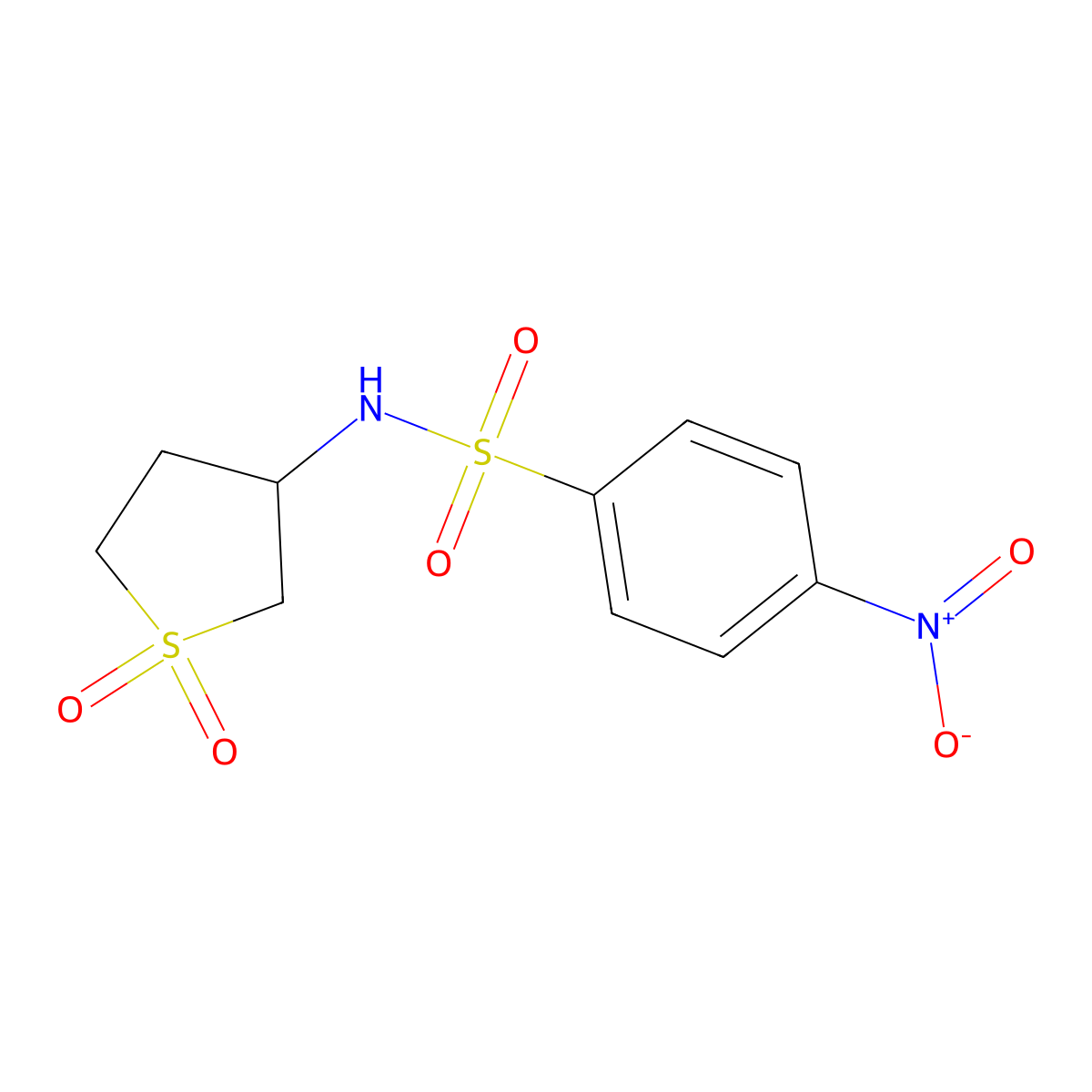 N-(1,1-dioxothiolan-3-yl)-4-nitrobenzenesulfonamide molecular structure, CAS 328021-35-8