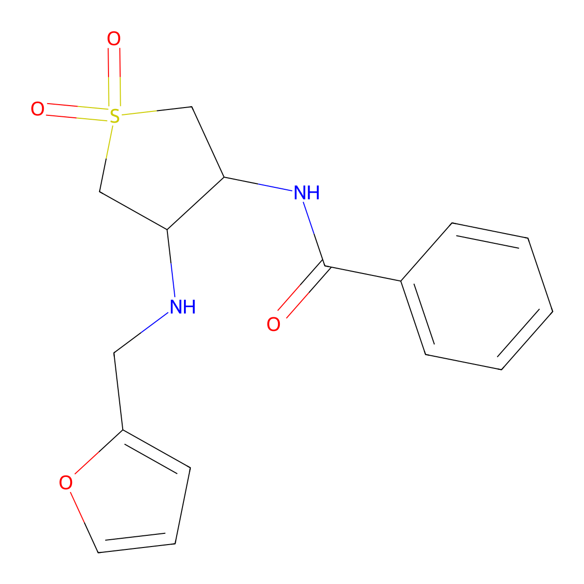 N-(4-((furan-2-ylmethyl)amino)-1,1-dioxidotetrahydrothiophen-3-yl)benzamide molecular structure, CAS 328021-36-9