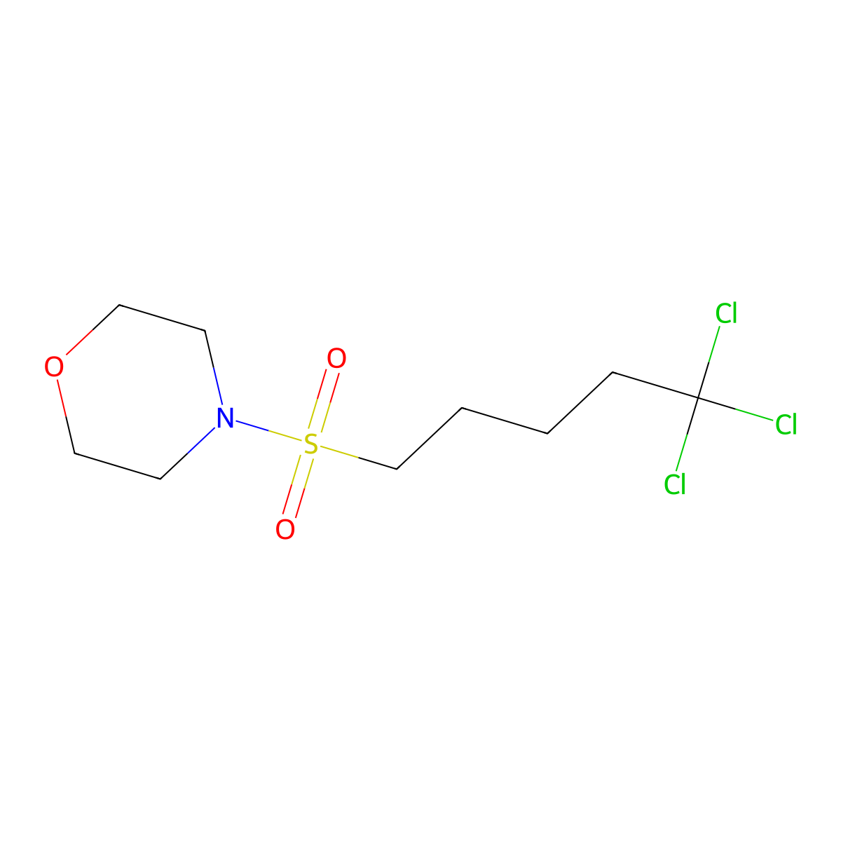 4-[(5,5,5-Trichloropentyl)sulfonyl]morpholine molecular structure, CAS 328021-37-0
