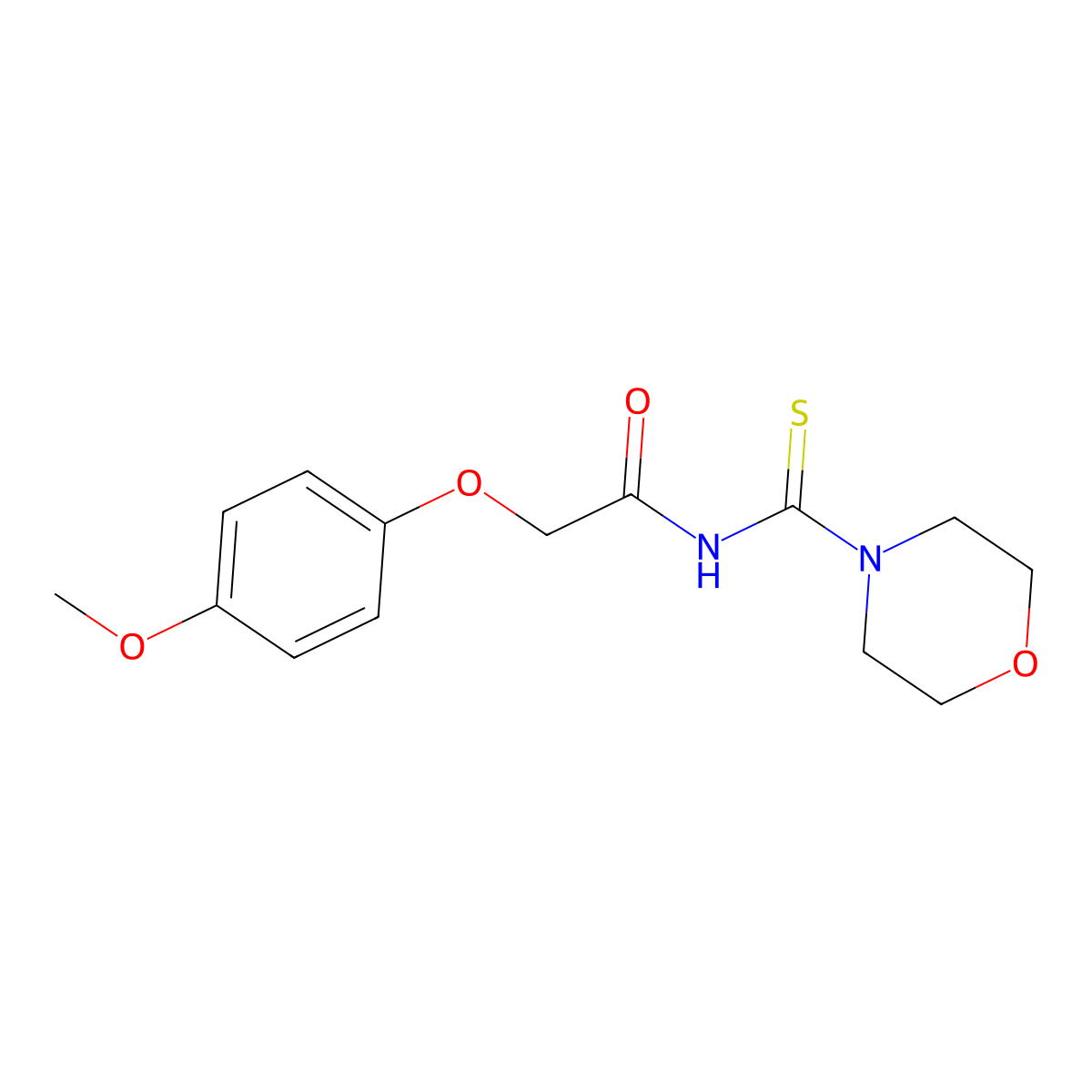 2-(4-methoxyphenoxy)-N-(morpholine-4-carbothioyl)acetamide molecular structure, CAS 328021-39-2