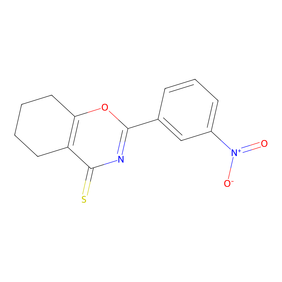 2-(3-nitrophenyl)-5,6,7,8-tetrahydro-4H-1,3-benzoxazine-4-thione molecular structure, CAS 328021-49-4