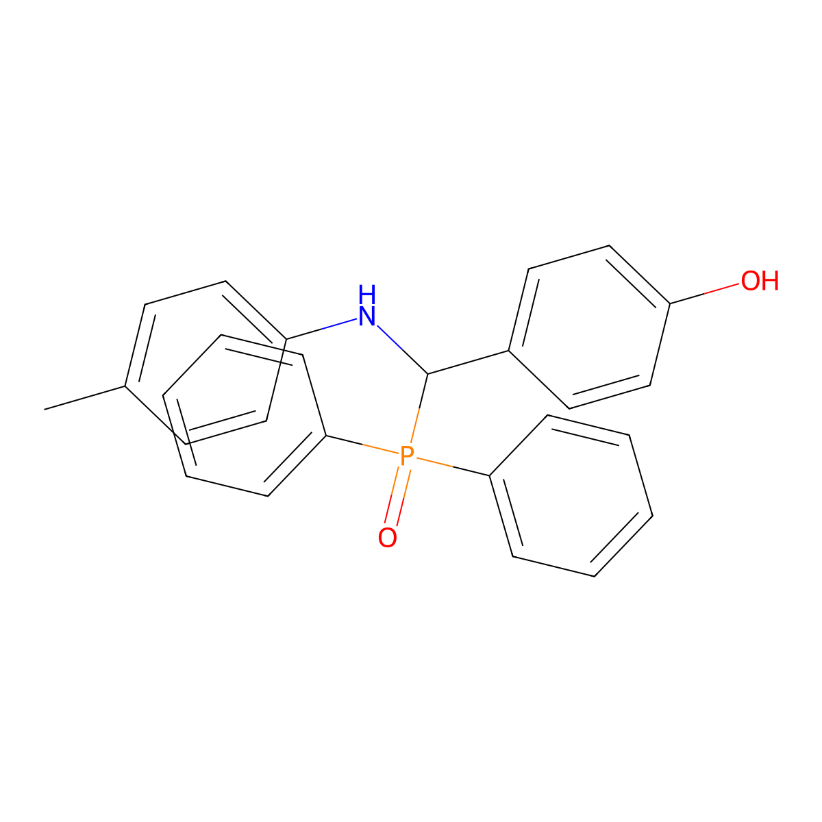 4-[Diphenylphosphoryl-(4-methylanilino)methyl]phenol molecular structure, CAS 328021-53-0