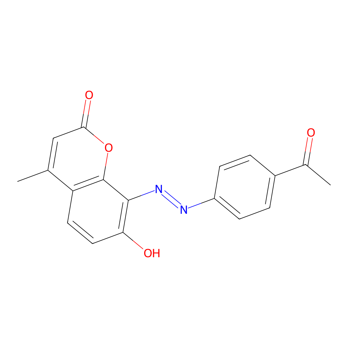 1-Acetyl-4-[(7-hydroxy-4-methyl-2-oxochromen-8-yl)diazenyl]benzene molecular structure, CAS 328021-65-4