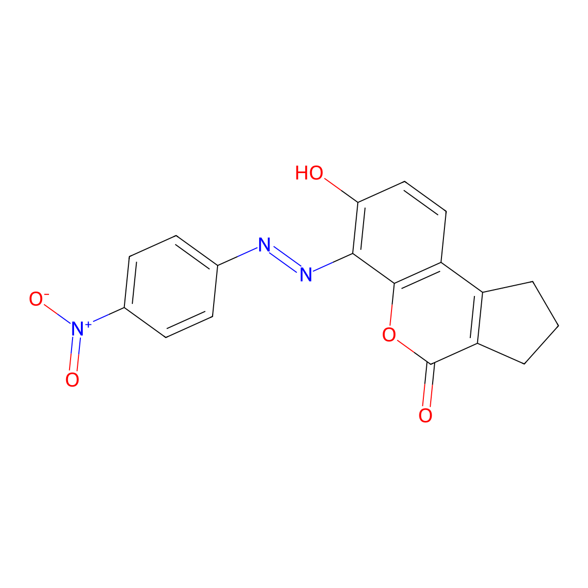 7-Hydroxy-6-[(4-nitrophenyl)diazenyl]-1,2,3-trihydrocyclopenta[2,1-c]chromen-4-one molecular structure, CAS 328021-67-6