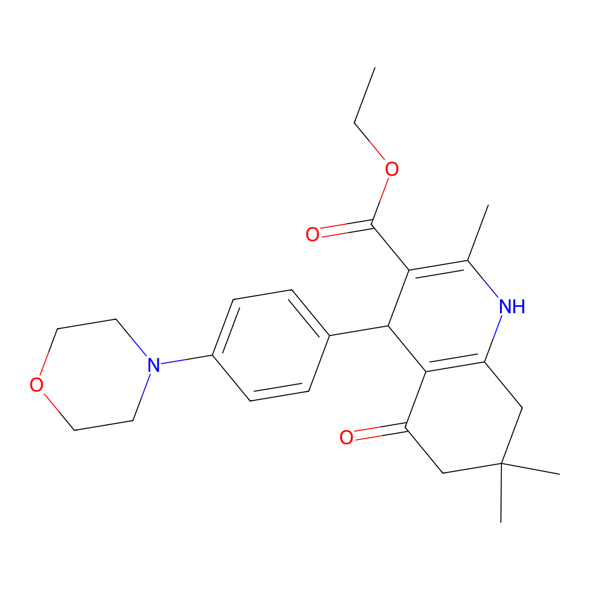 Ethyl 2,7,7-trimethyl-4-(4-morpholin-4-ylphenyl)-5-oxo-1,4,6,8-tetrahydroquinoline-3-carboxylate molecular structure, CAS 328021-94-9
