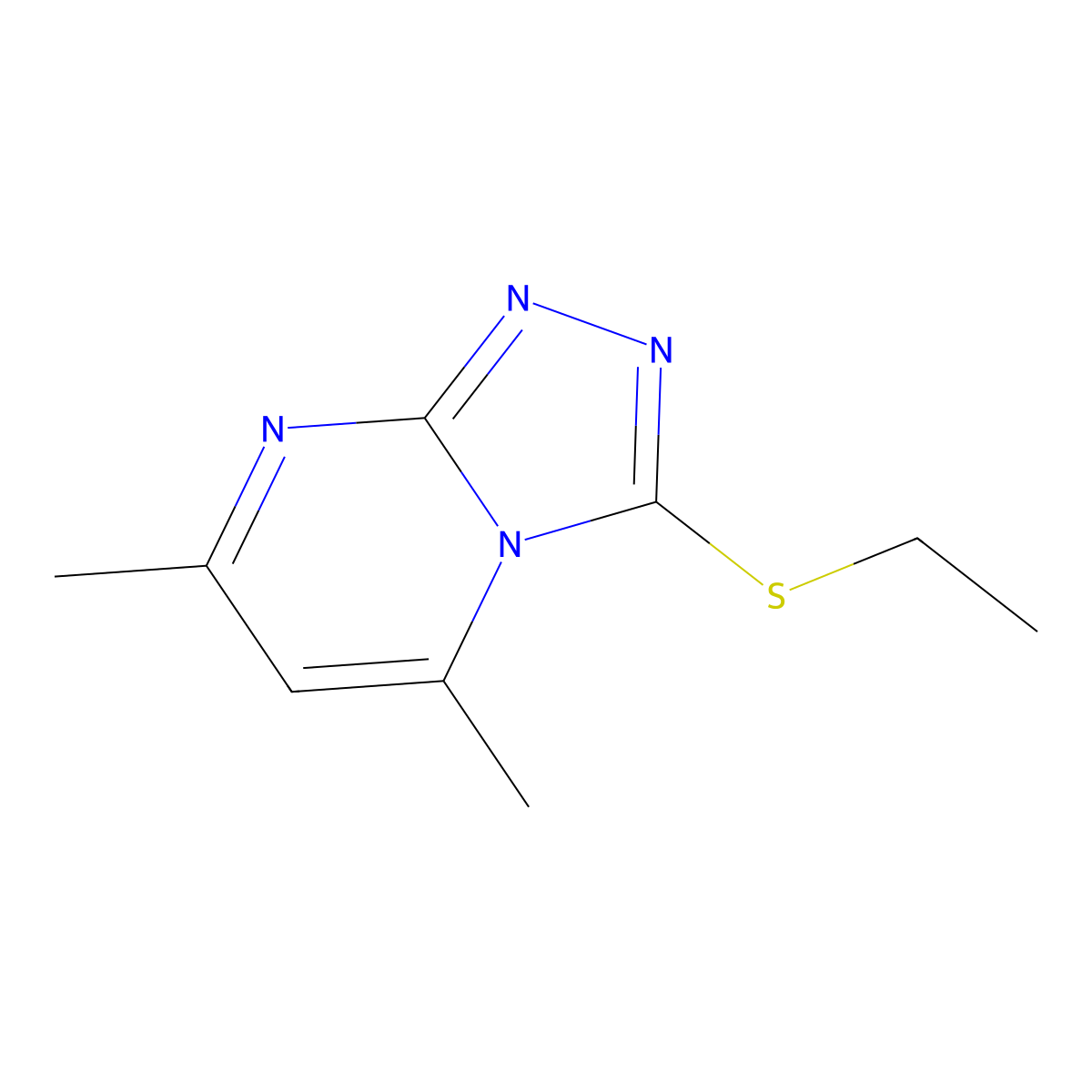 3-Ethylsulfanyl-5,7-dimethyl-[1,2,4]triazolo[4,3-a]pyrimidine molecular structure, CAS 328021-96-1