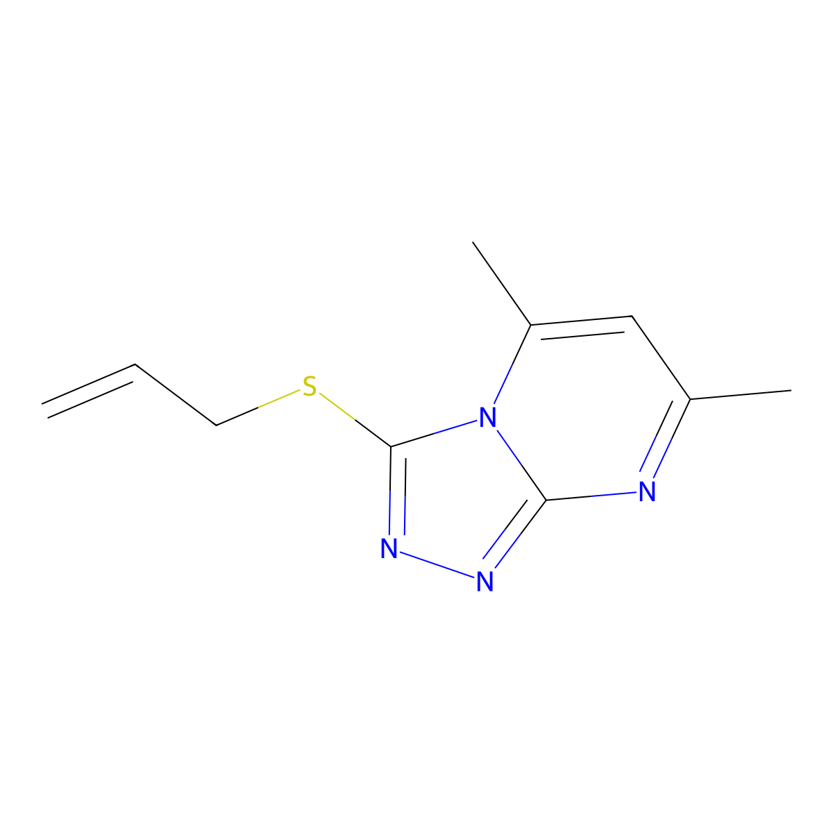 5,7-Dimethyl-3-(prop-2-en-1-ylsulfanyl)[1,2,4]triazolo[4,3-a]pyrimidine molecular structure, CAS 328021-98-3
