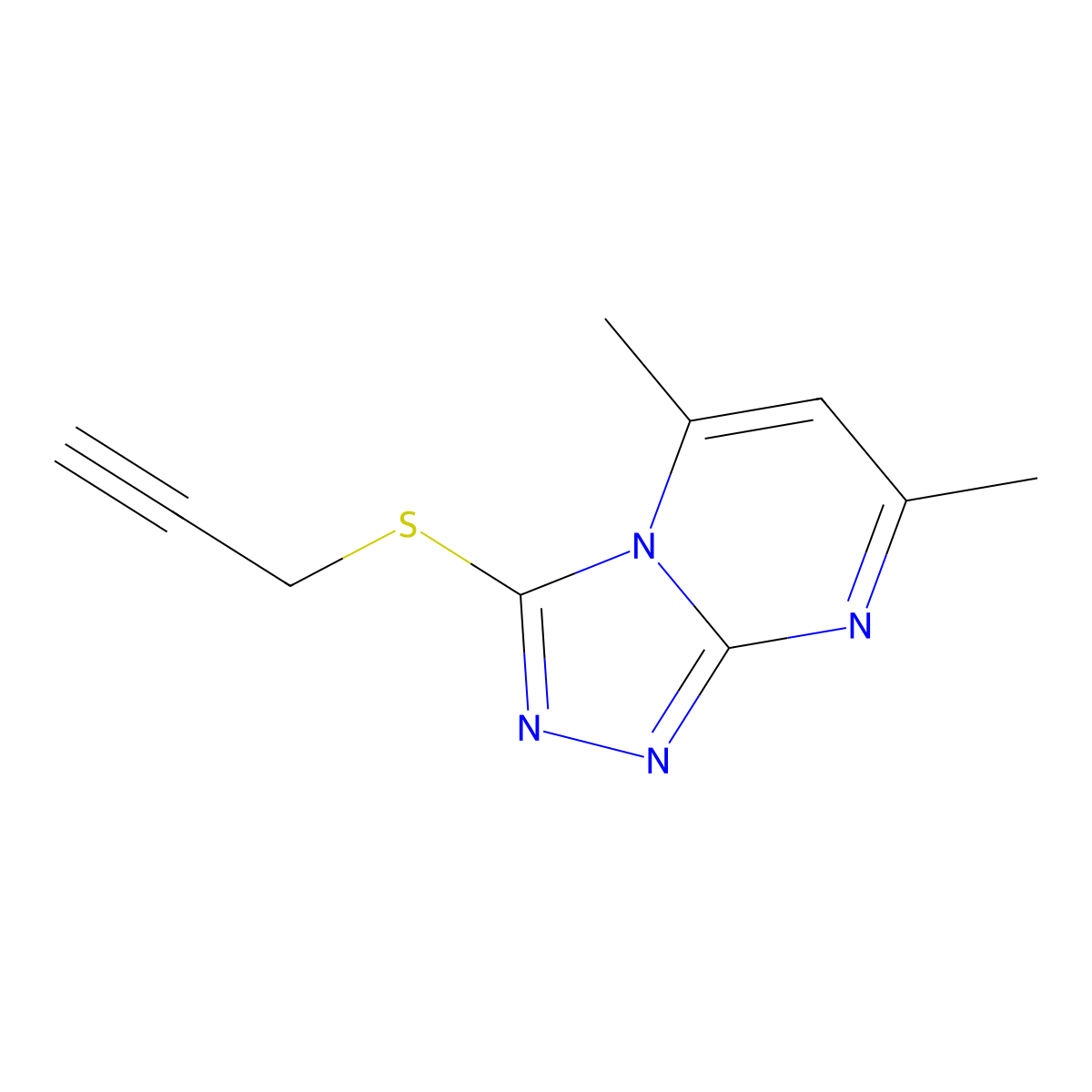 5,7-Dimethyl-3-prop-2-ynylsulfanyl-[1,2,4]triazolo[4,3-a]pyrimidine molecular structure, CAS 328021-99-4
