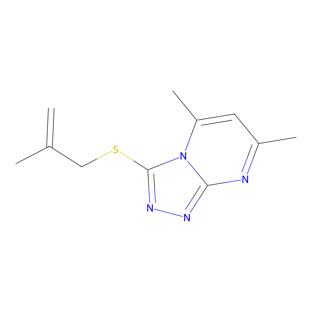 5,7-Dimethyl-3-[(2-methylprop-2-en-1-yl)sulfanyl][1,2,4]triazolo[4,3-a]pyrimidine molecular structure, CAS 328022-06-6