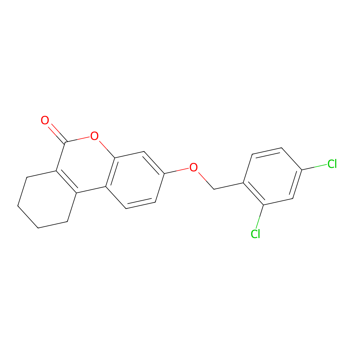 3-[(2,4-dichlorobenzyl)oxy]-7,8,9,10-tetrahydro-6H-benzo[c]chromen-6-one molecular structure, CAS 328022-12-4