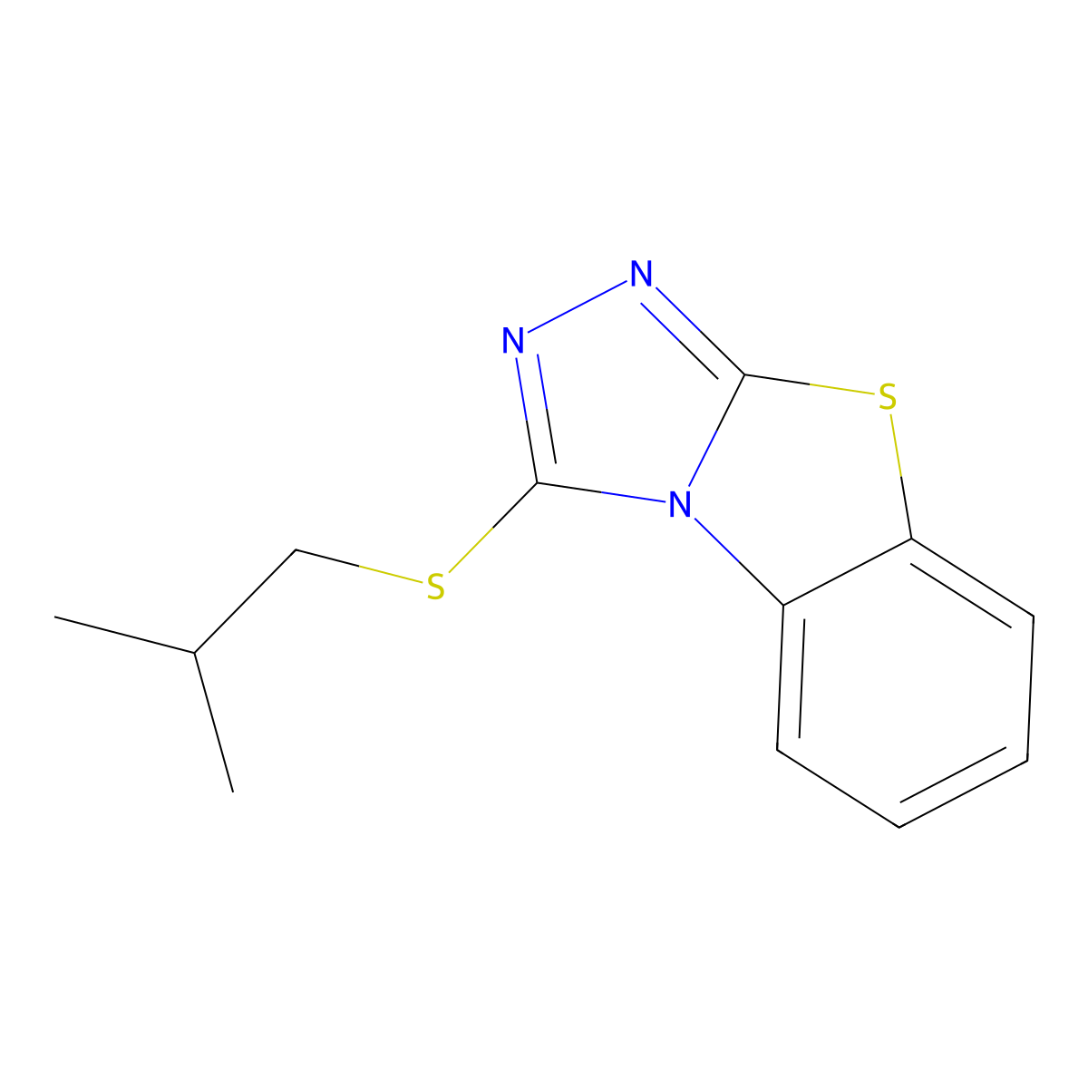 3-Isobutylsulfanyl-benzo[4,5]thiazolo[2,3-c][1,2,4]triazole molecular structure, CAS 328022-28-2
