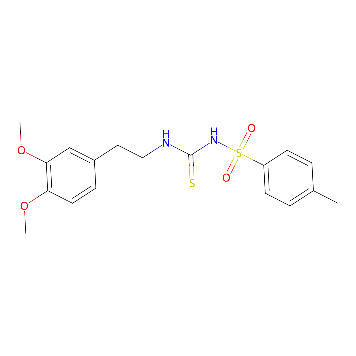 N-((3,4-dimethoxyphenethyl)carbamothioyl)-4-methylbenzenesulfonamide molecular structure, CAS 328022-38-4