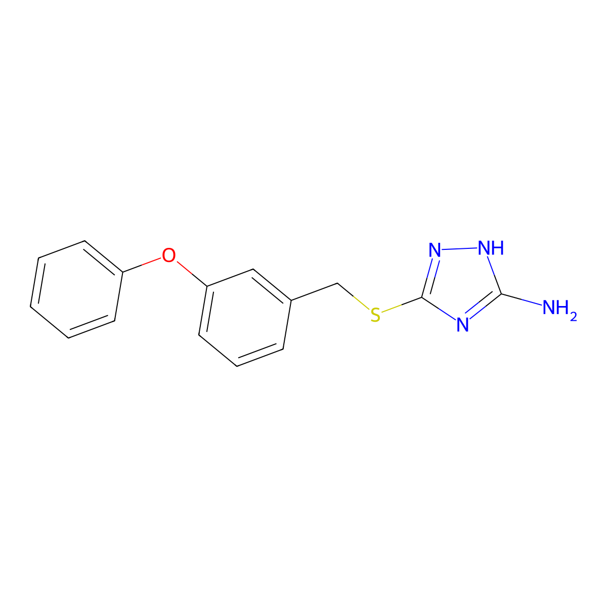 5-[(3-phenoxybenzyl)sulfanyl]-4H-1,2,4-triazol-3-amine molecular structure, CAS 328022-44-2