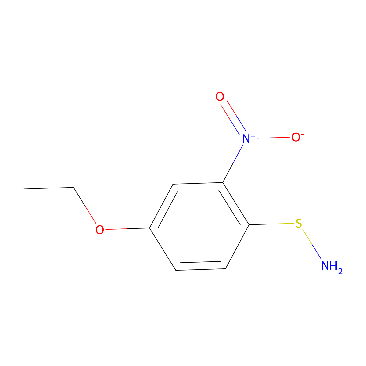 S-(4-ethoxy-2-nitrophenyl)thiohydroxylamine molecular structure, CAS 328022-45-3