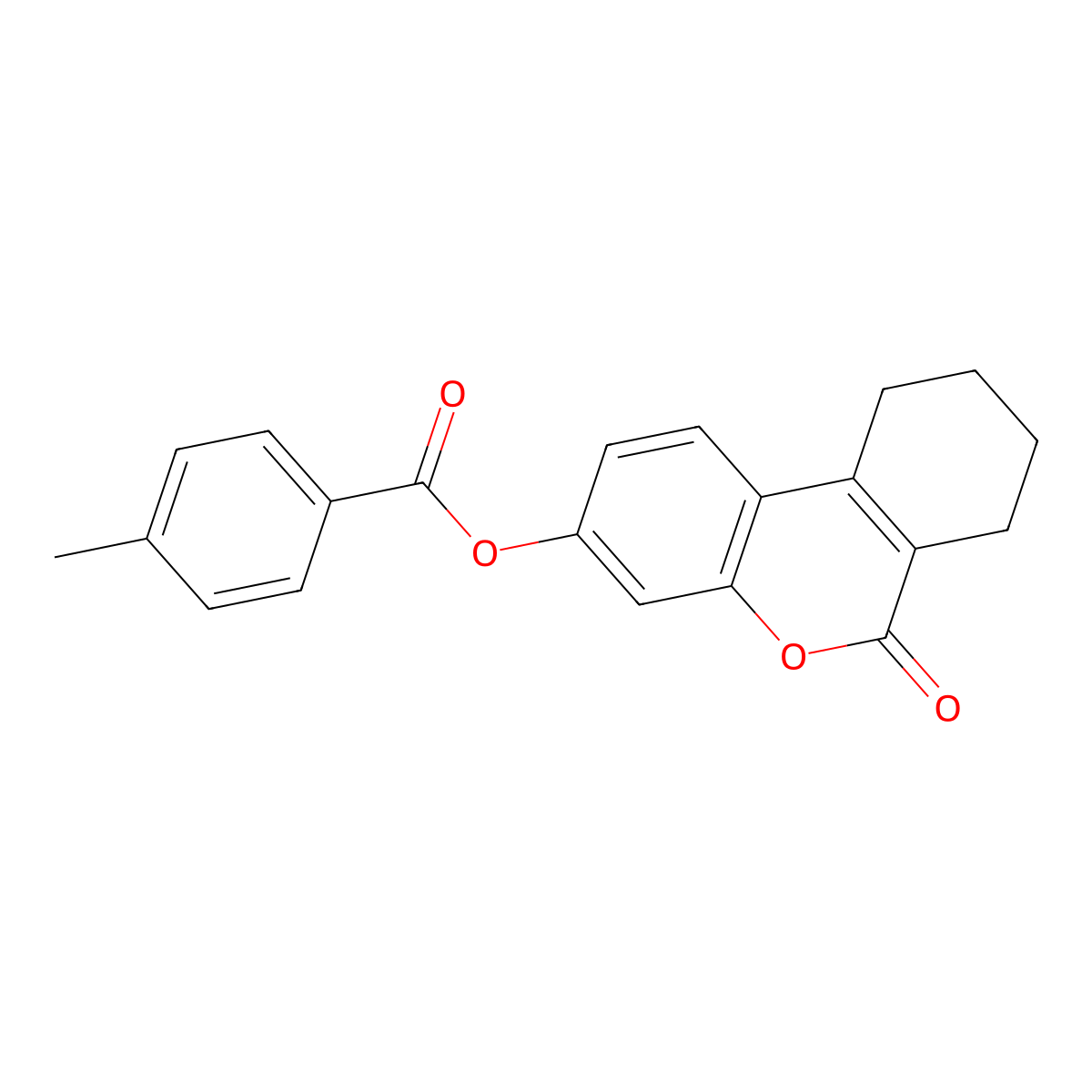6-oxo-7,8,9,10-tetrahydro-6H-benzo[c]chromen-3-yl 4-methylbenzoate molecular structure, CAS 328022-51-1