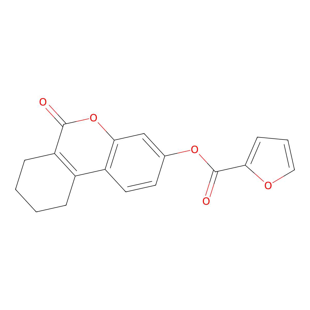 (6-Oxo-7,8,9,10-tetrahydrobenzo[c]chromen-3-yl) furan-2-carboxylate molecular structure, CAS 328022-56-6