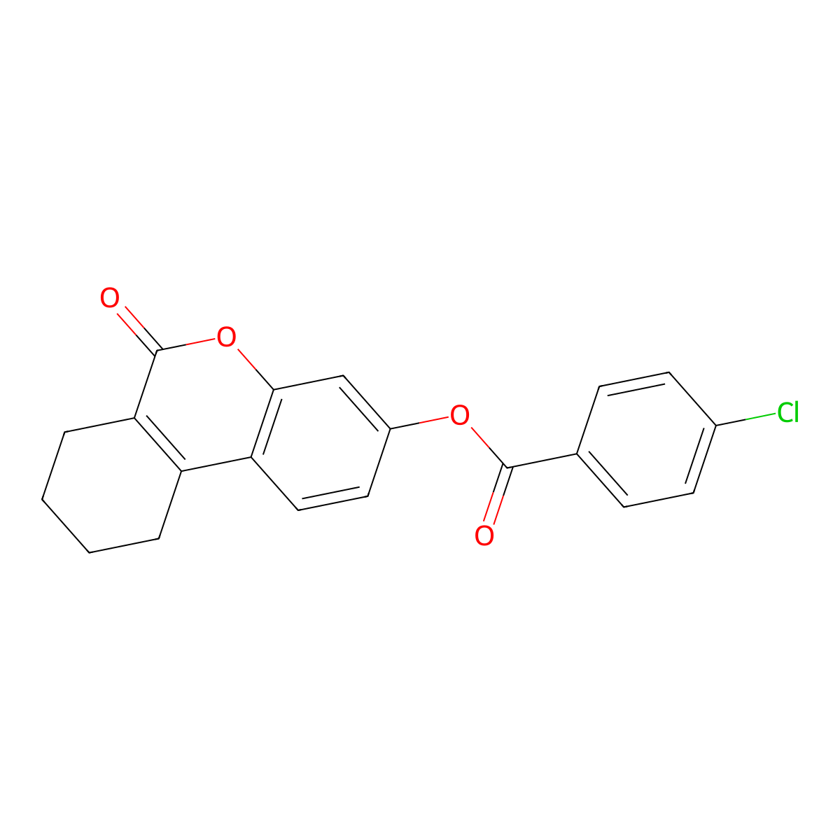 6-oxo-7,8,9,10-tetrahydro-6H-benzo[c]chromen-3-yl 4-chlorobenzoate molecular structure, CAS 328022-60-2