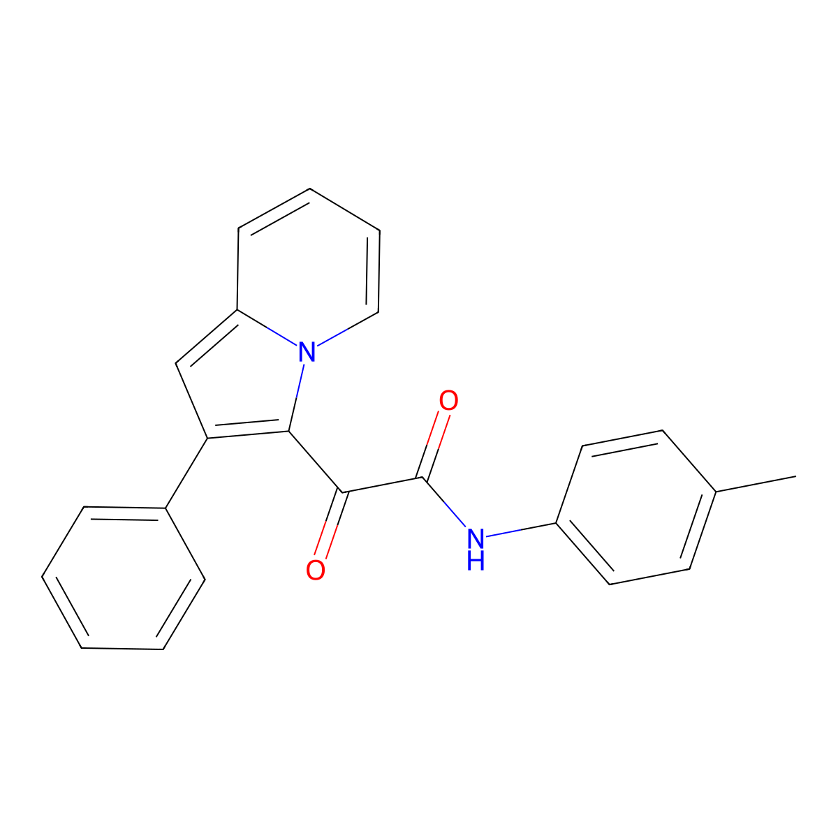 N-(4-Methylphenyl)-alpha-oxo-2-phenyl-3-indolizineacetamide molecular structure, CAS 328022-67-9